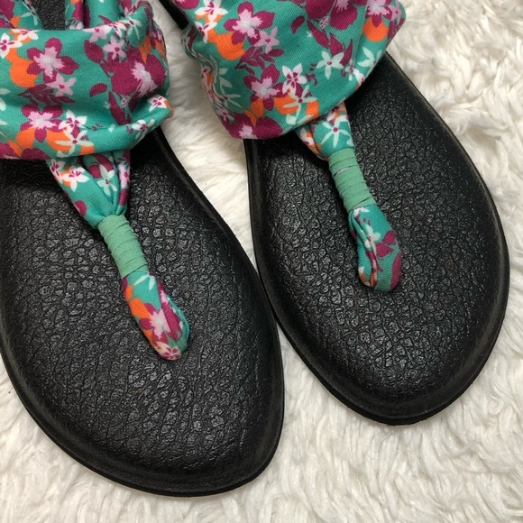 Sanuk Floral Print Sling Yoga Sandal Sz 6 - Picture 4 of 10